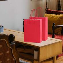 5/12 Túi Giấy Kraft Màu Đỏ, Thực Phẩm Mang Về Làm Bánh Trang Phục Mua Sắm Tặng Túi Đóng Gói - Đỏ - Xem 5