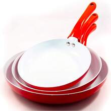 Sartén Antiadherente De 7.8/9.5/11 Pulgadas Para Sopa, Sartén, Utensilios De Cocina Planos Para Cocinar A Diario - Rojo - Ver 2