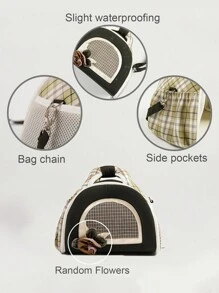 1pc Foldable Breathable Fabric Guinea Pig Carrier Bag, Portable For Small Pets Travel All Season - Multicolor - View 6