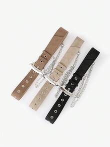 1 Thắt lưng rỗng đa chức năng phong cách Punk kim loại dành cho nữ - Nhiều màu - Xem 3