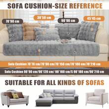 Funda de sofá de felpa suave - Funda de sofá antideslizante 1 2 3 4 plazas Funda de sofá para sofá seccional, Funda de cojín de asiento de sofá de piel sintética mullida Protector de muebles en forma de L - Gris Claro - Ver 10
