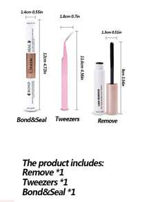 10ml Eyelash Glue & Sealant, Single Lash Adhesive & Sealant, Super Strong Bonding, DIY Eyelash Extension & Eyelash Glue Remover 5ml Set, Includes Double-Ended Lash & Brow Brush, Eyelash Glue - Black - View 9