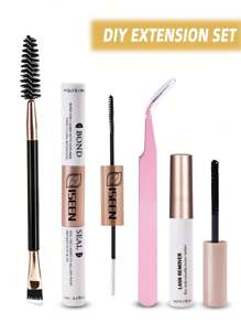 10ml Eyelash Glue & Sealant, Single Lash Adhesive & Sealant, Super Strong Bonding, DIY Eyelash Extension & Eyelash Glue Remover 5ml Set, Includes Double-Ended Lash & Brow Brush, Eyelash Glue - Black - View 5