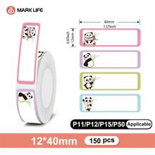 Marklife Marklife 1 Rolls 0.47x1.57inch (12*40mm) 150 Sheets Labels Different Color Lovely Thermal Label Paper, Waterproof, Five-Proof Protection, Premium Quality Paper - Perfect For Organizing & Labeling, For P11, P12, P15, P50 Inkless Printer,Used For Household Storage And Organization Labels, Name Tags, Gift Notes, Etc