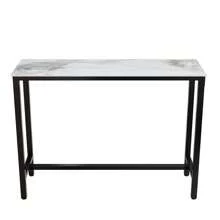 Rectangle Kitchen Bar Table Counter Breakfast Dining Table Black Coffee Table Metal Legs With Footrest For Kitchen Dining Room Patio - Multicolor - View 7