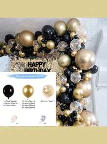 131 件/40 件黑色和金色乳胶气球套装，适用于生日派对装饰、婚礼装饰、迎婴派对、性别揭晓、周年庆典、婚礼派对、照片背景、场景装饰、房间装饰、主题派对用品、朋友聚会 - 彩色 - 查看 2