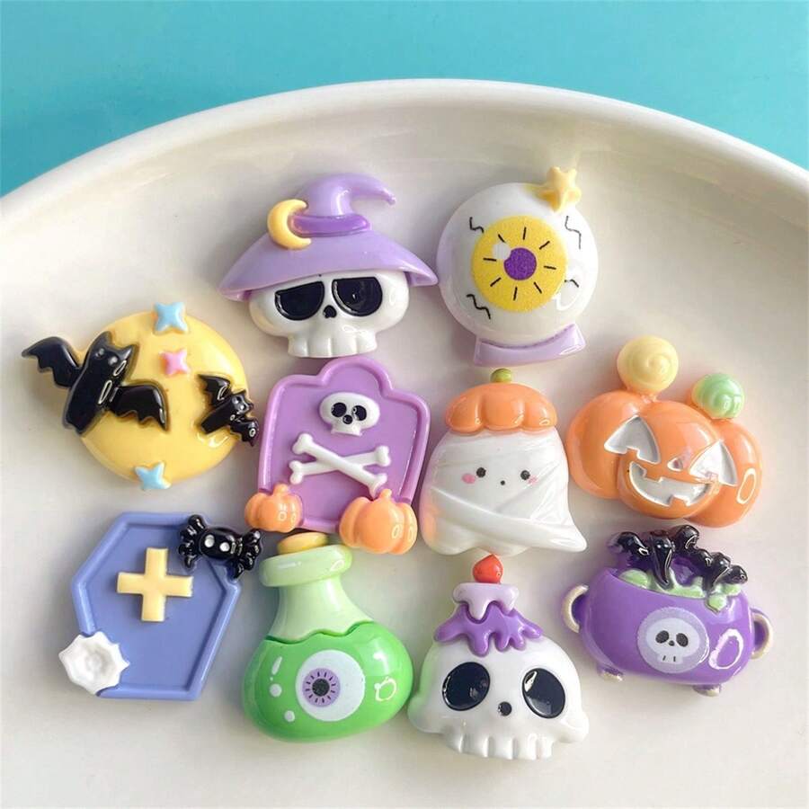 10pcs/Set Halloween Series Kitchen Decor Refrigerator Magnets Birthday - Multicolor - View 1