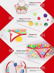 1 Pieza Tienda De Juegos Para Niños De 1.2m Con Piscina Deportiva Interior Para Baloncesto,Tienda De Campaña Con Cerca De Piscina De Baloncesto De 1.2 M Para Piscina De Juguete Para Bebés Interior/exterior,Parque Infantil Plegable Para Bebés, Juegos Indoors Y Al Aire Libre, Juguete De Fiesta (bolas No Incluidas) - Multicolor - Ver 7