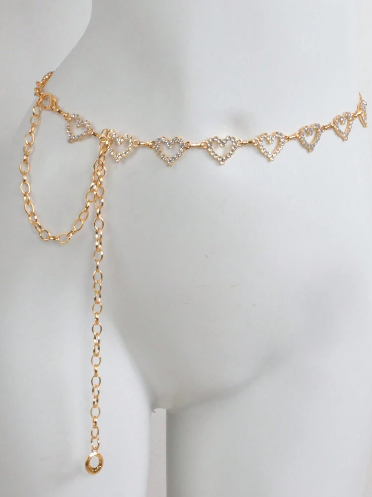 1 Pièce De Chaîne De Taille En Alliage De Strass En Forme De Coeur Simple Et À La Mode Pour La Décoration De Robe Pour Femmes
