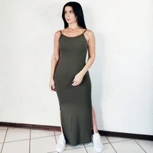 Women Dresses - xanh quân đội - Xem 3