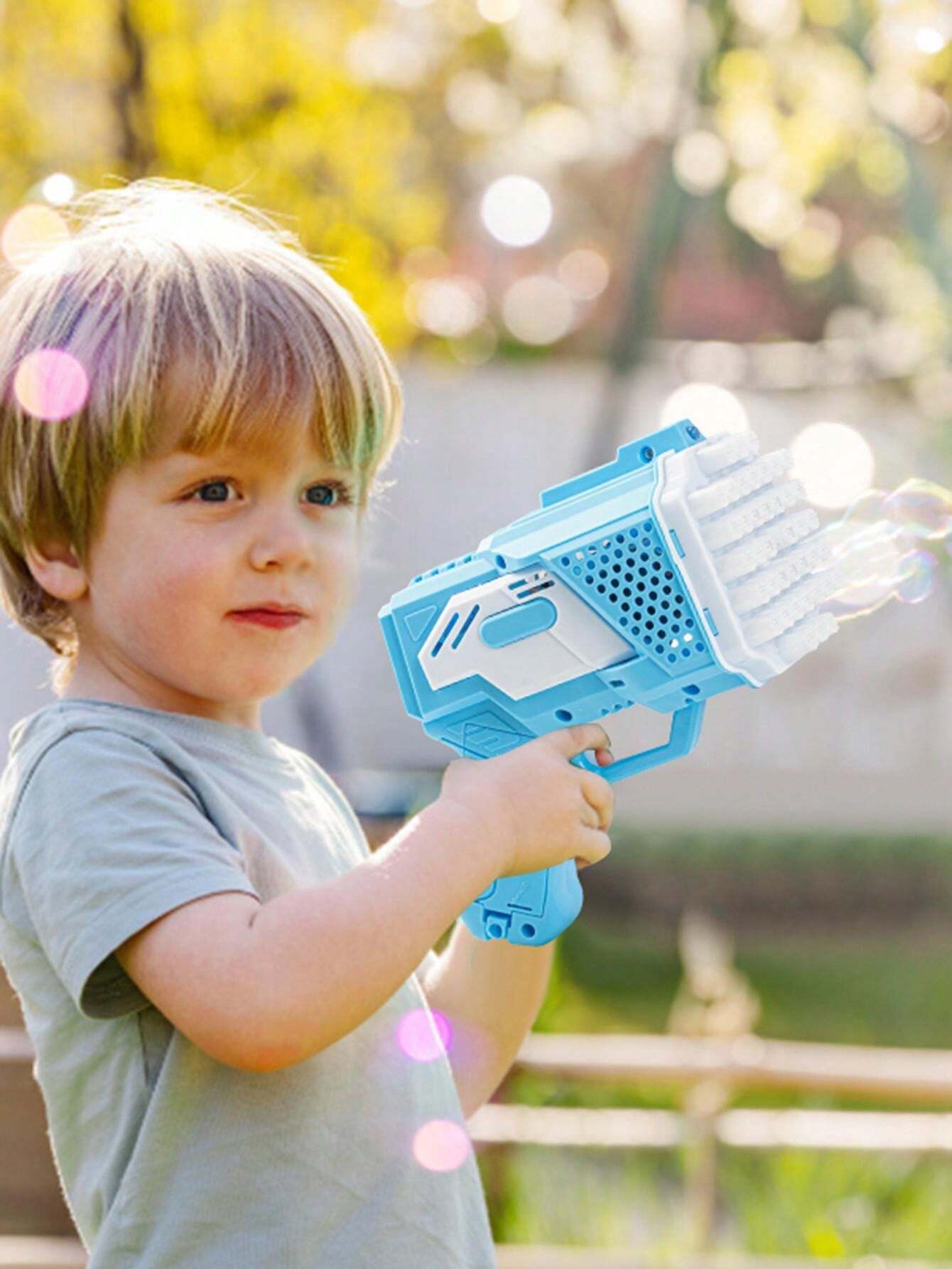 Funny Bubble Machine Outdoor Toy, Portable OneClick Automatic Bubble