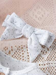 MommBaby Pelele de manga larga con diadema para recién nacidos bebé, pijama de una pieza para todas las estaciones para bebés