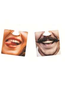 2/10 Pcs Party Mask And Cup Mat Set Versatile Coaster Set Face Covers Cup Mats Cup Pads Paper Material For Cups,Halloween - Multicolor - View 11