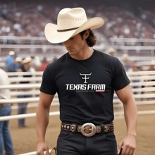 TexasFarm Men's T-Shirt Country Fashion Rodeo Pawn - màu đen - Xem 1