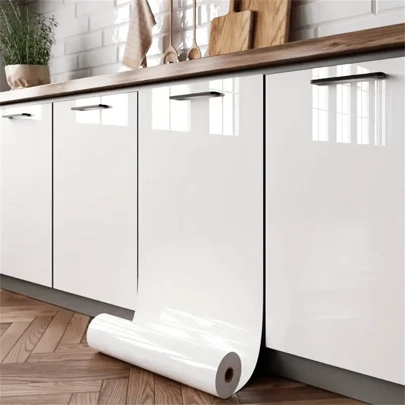 1卷大理石墙贴亮面乙烯基贴纸可撕可贴PVC厨房贴纸适用于家庭装饰客厅卧室装修墙纸防水防油壁纸