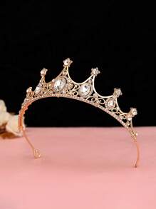 1 szt. Vintage Rhinestone Tiara-królewska korona ślubna dla panny młodej, elegancka księżniczka świąteczna korona kostium opaska na głowę akcesorium do włosów z kryształem, lśniąca korona królowej nadaje się na prezenty świąteczne dla dziewcząt na cosplay i imprezę halloweenową