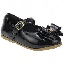 Casual Children's Sneakers For Parties Christenings Bridesmaids Baby Girl's Shoes With Bow - màu đen - Xem 4