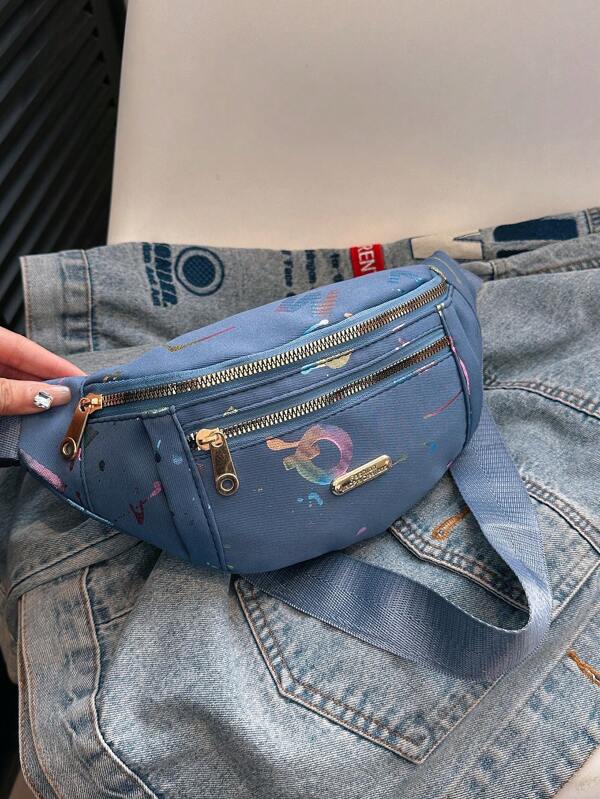 حقيبة خصر للسيدات العصرية، حقيبة كروس بودي حافظة معدنية للعملة، حقيبة صدرية متعددة الوظائف للخارج