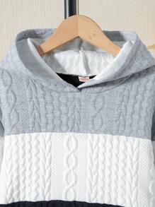 Tween-Jungen Herbstliches Set aus Hoodie und Hose mit Farbblock