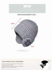 女士针织帽围巾套装（2件套），保暖内衬针织帽，户外骑行护耳头巾，冬季 - A - 查看 5