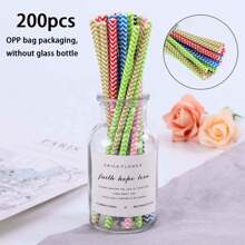 100/200 件彩色纸管一次性装饰饮料派对工艺纸吸管，适用于万圣节或圣诞节派对