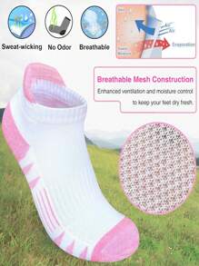 5/10 pares de calcetines deportivos casuales y transpirables con rayas de colores para mujer, otoño