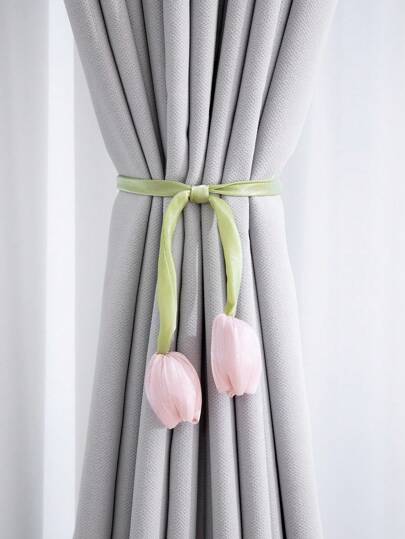 1 Máy Tính Thiết Kế Hoa Tulip Dây Thắt Lưng, Phong Cách Mới Phòng Khách Dây Đeo Rèm Cửa Sổ, dệt Màn Thắt Nơ, Giá Treo Màn