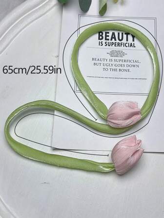 1 件郁金香设计窗帘系带，新式客厅窗帘带，编织窗帘系带，窗帘架