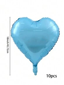 10pcs Pink & Blue Heart Shaped Balloons, 18 Inch Light Blue & Pink Foil Heart Balloons, Pearl Pink & Blue Heart Foil Balloons, Baby Blue & Pink Party Balloons, Suitable For Baby Shower, Gender Reveal, Birthday, Mother's Day - Multicolor - View 13