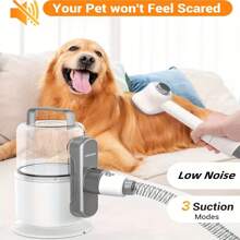 Dog Grooming Vacuum Kit, 2.1L, Low Noise, 8 Suction Modes, With 6 Pet Grooming Tools