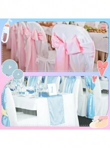 1/2pcs Pink Blue Table Runner, Satin Table Runner For Baby Shower Gender Reveal Baby Blue Pink Silk Satin Table Runner For New Year Valentines Day Wedding Banquet Birthday Party Baby Shower Family Decorations Gifts