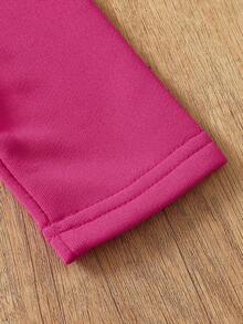 2pcs/Set Young Girl Letter Print Half Zip Hoodie And Flared Pants 2-4Y Spring Autumn New Arrival