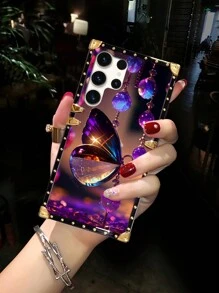 合金蝴蝶时尚手机壳 1 件装 紫色蝴蝶图案 防震时尚手机壳，兼容三星 S26 Ultra/S26/S26 Plus、17 Pro Max/17 Air/16 Pro Max/15 Pro Max/15/14 Plus/14 PM/14/13/12/11/XR、Galaxy S25 FE/A17/A07/Note/C61/C63/C55/C53/Y36/Y28 4G/Y18s/Smart8/Spark20/Spark20C/Spark GO 2024/HOT 40i 等型号，春季派对礼物，国际版，非国内版 - 彩色 - 查看 4