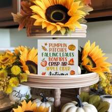 1PC 4in PVC Harvest Festival Fall Football Autumn Pumpkin Sunflower Pattern Home Desktop Decoration Harvest Festival Happy Autumn Festival Happy Room Decoration Harvest Festival Decoration - Multicolor - View 2