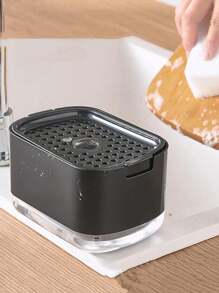 1个厨房皂液器，手动按压式液体皂液器，不含海绵 - 白色 - 查看 7