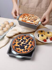 1个/3个/1套 小型圆形和方形硅胶蛋糕模具，不粘DIY烘焙模具，适用于圣诞节、万圣节面包、吐司等，厨房配件 - 彩色 - 查看 8