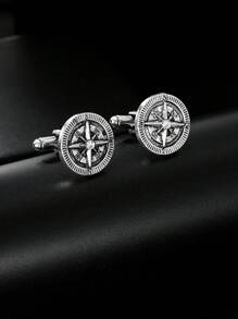 2PCS Zinc Alloy Compass Shape Cufflinks Men's Business Personalized Suit Shirt Cufflinks - Multicolor - View 1