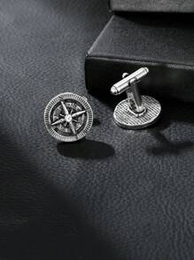2PCS Zinc Alloy Compass Shape Cufflinks Men's Business Personalized Suit Shirt Cufflinks - Multicolor - View 7