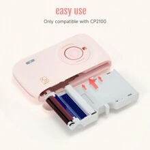 HPRT CP2100 Color Photo Printer Ink Ribbon And Paper Set, Waterproof, Smudge-Proof, Quick Drying - Ideal For Scrapbooking And DIY Projects - White - View 5