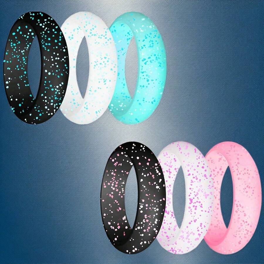 6 stuks siliconen ringen trouwringen voor dames, 5,5 mm breed en 2 mm ...