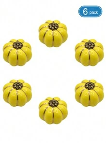 1 件/6 件南瓜形陶瓷拉手，不锈钢和木质橱柜/抽屉把手，乡村风格，颜色丰富：白色、黑色、红色、黄色、蓝色、乳白色 - 南瓜形陶瓷把手 - 查看 26