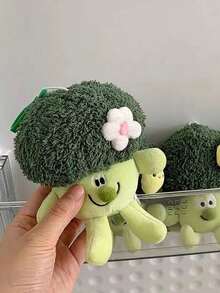 1pc Creative Broccoli Shaped Keychain Plush Toy, Cute Backpack Pendant, Gift For Couples & Friends - Multicolor - View 8