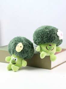 1pc Creative Broccoli Shaped Keychain Plush Toy, Cute Backpack Pendant, Gift For Couples & Friends - Multicolor - View 7