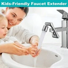 Swivel Faucet Aerator, 360 Degree Rotatable Water Saving Faucet Extender - Robotic Arm Single Water ABS - View 2