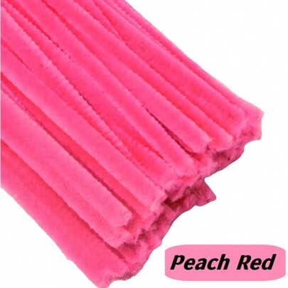100/200pcs Pipe Cleaner Craft Peach Red Pipe Cleaner For Craft Foldable Chenille Rod Pipe Cleaner, Christmas Craft Pipe Cleaner For DIY Craft And Cleaning, Crafts Art And Craft Decoration Chenille Stems Supplies, Pipe Cleaners For Crafts Chenille Stems Supplies, Chenille Stems For DIY Crafts Decorations Creative School Projects