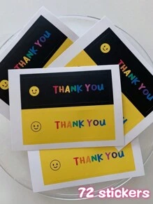 36pcs/48pcs/72pcs "Thank You" Square/Round Shape Simple Instagrams Gift Stickers, Decoration Stickers, Thank You Labels, Dessert Stickers Valentine Day