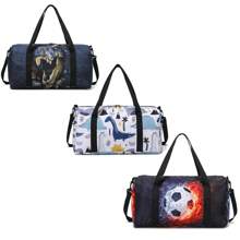 Bolsa de lona tipo bolso de gimnasio con diseño de dinosaurio para niños y niñas, ideal para bolsa de viaje, pernoctación, gimnasio, danza o como regalo