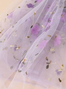 1pc Multi-Color Stretchy Soft Mesh Fabric Densely Netted Tulle Curtain Bridal Decor Nylon Embroidered Net Fabric Pale Purple - Mauve Purple - View 5