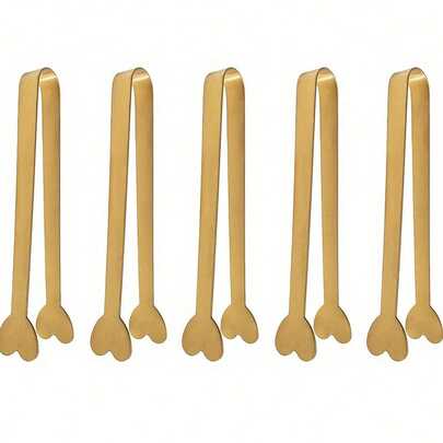 1/5 件不锈钢心形糖夹、厨房烹饪夹、糖果/甜点夹、派对/婚礼餐具