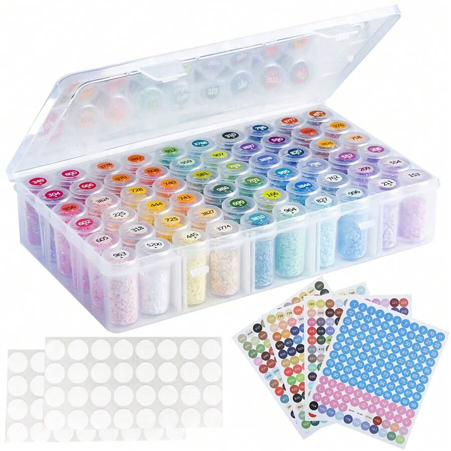 Transparent Plastic Box With 60 Compartments